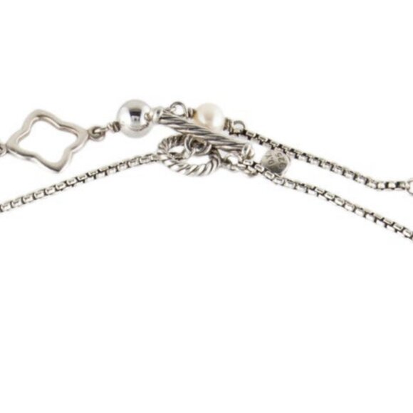 DAVID YURMAN STERLING SILVER 925 PEARL & MULTI-STONE TWEEJOUX STATION NECKLACE - Picture 6 of 10
